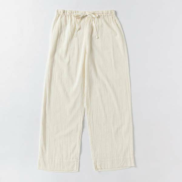 オーガニックコットン ガーゼギャザーパジャマ(長袖) ナチュラル M