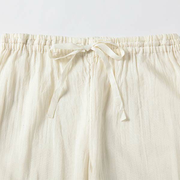 オーガニックコットン ガーゼギャザーパジャマ(長袖) ナチュラル M