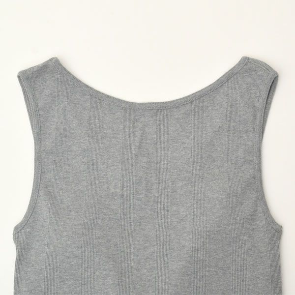 オーガニックコットン リブフライス パッド付タンクトップ