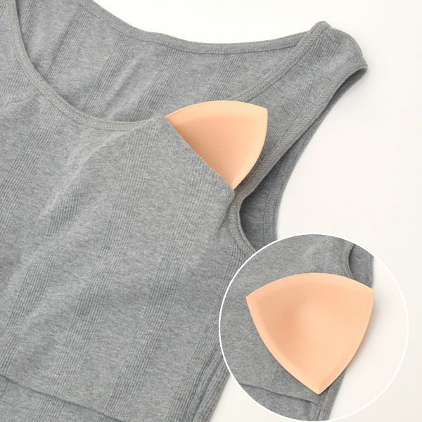 オーガニックコットン リブフライス パッド付タンクトップ