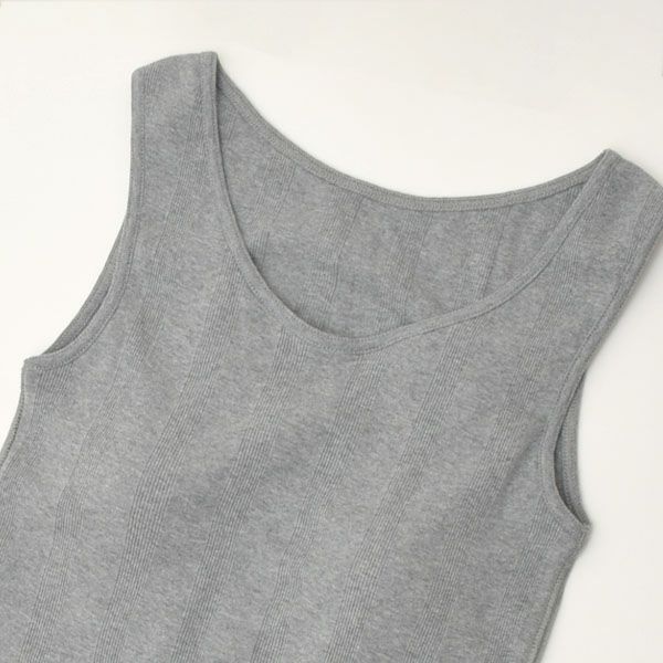 オーガニックコットン リブフライス パッド付タンクトップ