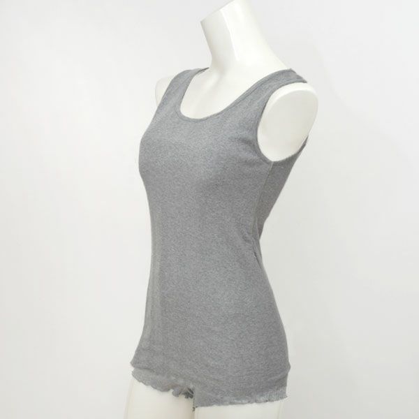 オーガニックコットン リブフライス パッド付タンクトップ