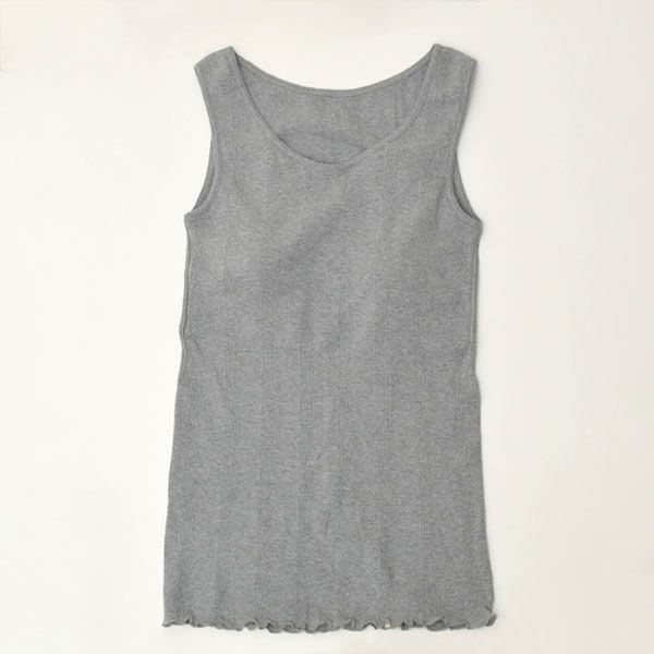 オーガニックコットン リブフライス パッド付タンクトップ