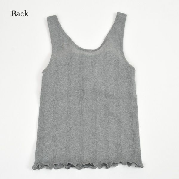 オーガニックコットン リブフライス パッド付タンクトップ