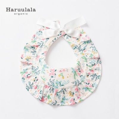 オーガニックコットン ラウンドフリルスタイ 花咲く音色