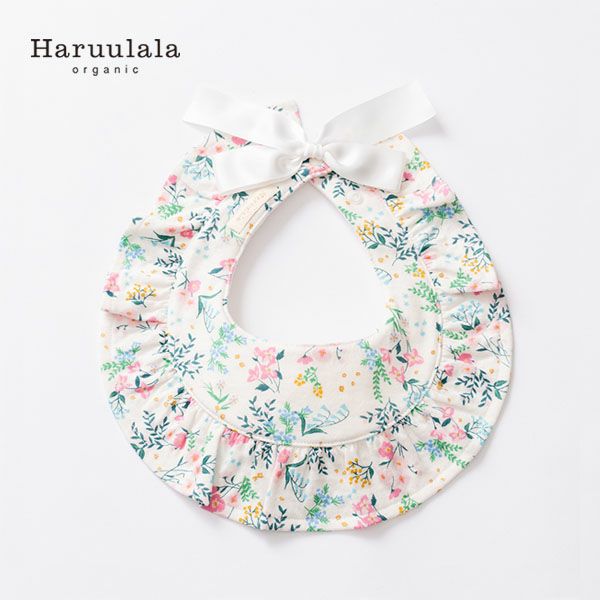 オーガニックコットン ラウンドフリルスタイ 花咲く音色