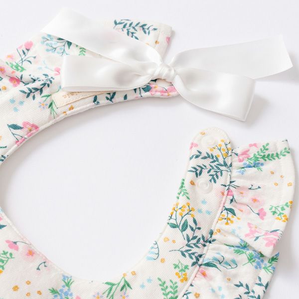 オーガニックコットン ラウンドフリルスタイ 花咲く音色