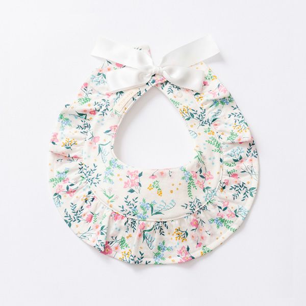 オーガニックコットン ラウンドフリルスタイ 花咲く音色