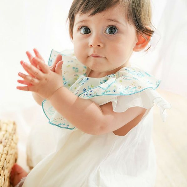 オーガニックコットン ティアードフリルスタイ ヒカリエ