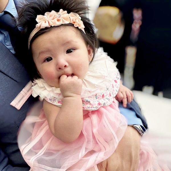 オーガニックコットン フリルスタイ 妖精と花たち