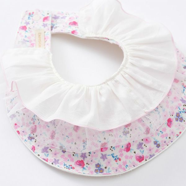 オーガニックコットン フリルスタイ 妖精と花たち