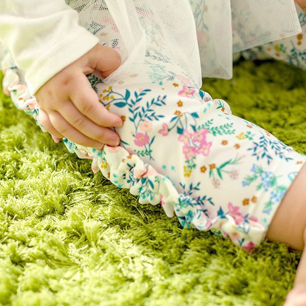 オーガニックコットン ベビーフリルパンツ（ロング） 花咲く音色