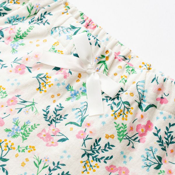 オーガニックコットン ベビーフリルパンツ（ロング） 花咲く音色