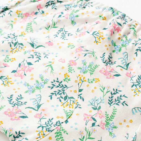 オーガニックコットン ベビーフリルパンツ（ロング） 花咲く音色