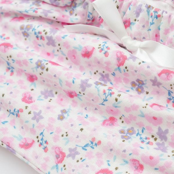 オーガニックコットン ベビーフリルパンツ（ロング） 妖精と花たち