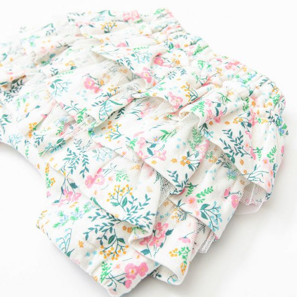 オーガニックコットン ベビーフリルパンツ（ショート） 花咲く音色