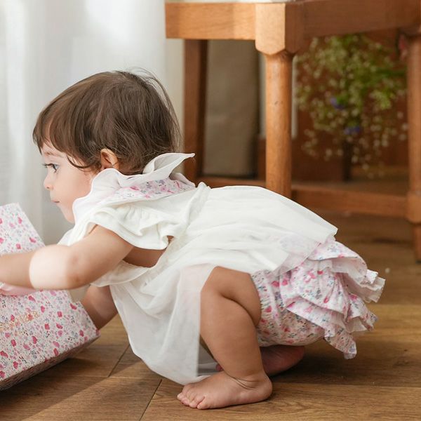 オーガニックコットン ベビーフリルパンツ（ショート） 妖精と花たち