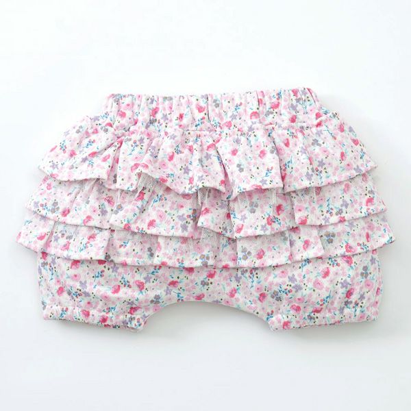 オーガニックコットン ベビーフリルパンツ（ショート） 妖精と花たち