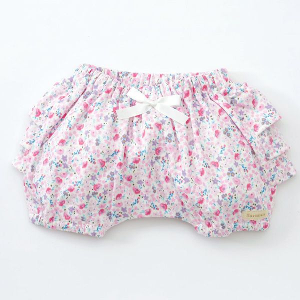 オーガニックコットン ベビーフリルパンツ（ショート） 妖精と花たち