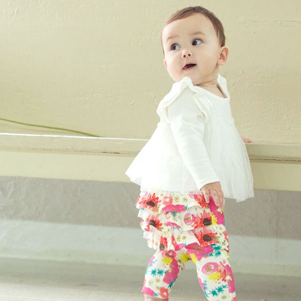 オーガニックコットン ベビー長袖フレアトップス