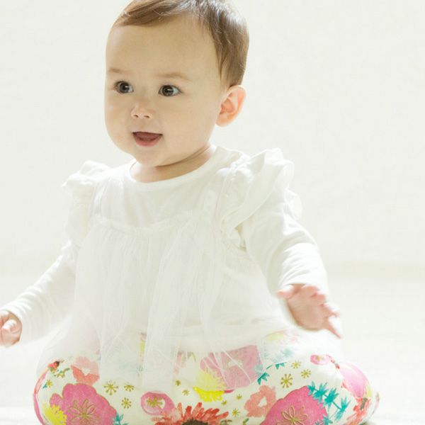 オーガニックコットン ベビー長袖フレアトップス