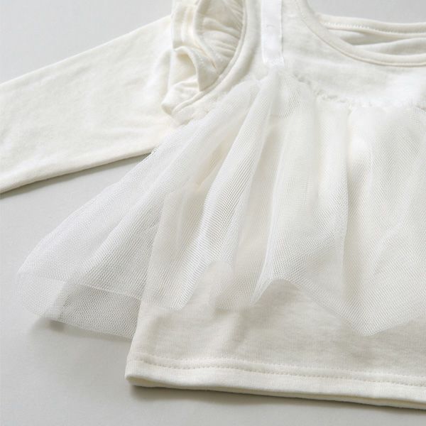 オーガニックコットン ベビー長袖フレアトップス