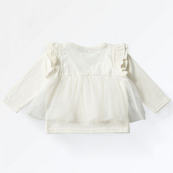 オーガニックコットン ベビー長袖フレアトップス
