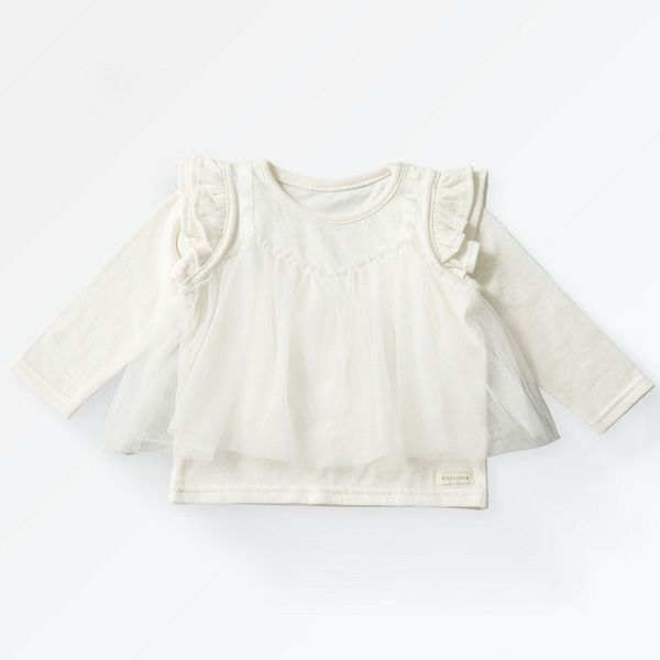 オーガニックコットン ベビー長袖フレアトップス