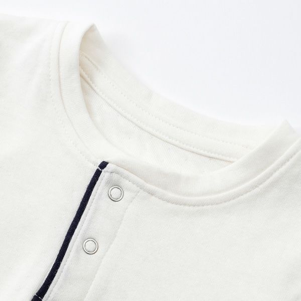 オーガニックコットン ベビー長袖ヘンリーネックトップス