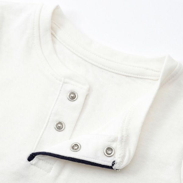 オーガニックコットン ベビー長袖ヘンリーネックトップス