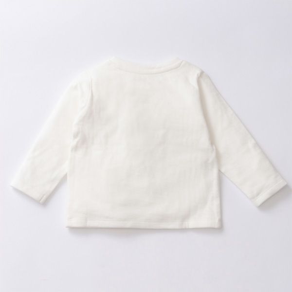 オーガニックコットン ベビー長袖ヘンリーネックトップス