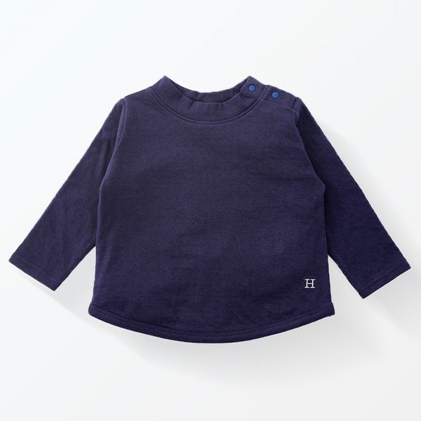 オーガニックコットン ベビー長袖ラウンドヘムトップス