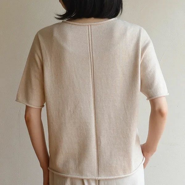 オーガニックコットン やわらか杢 無縫製クルーネック