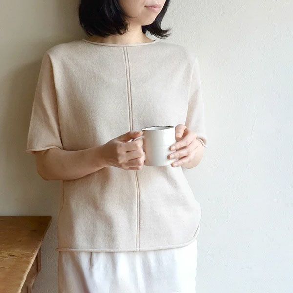 オーガニックコットン やわらか杢 無縫製クルーネック