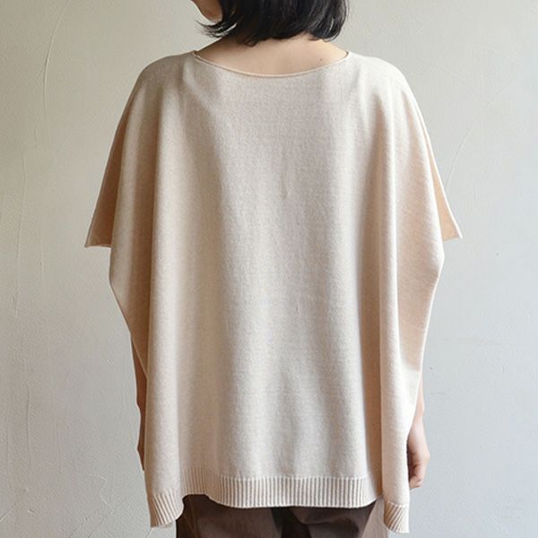 オーガニックコットン やわらか杢　無縫製ポンチョ風ベスト