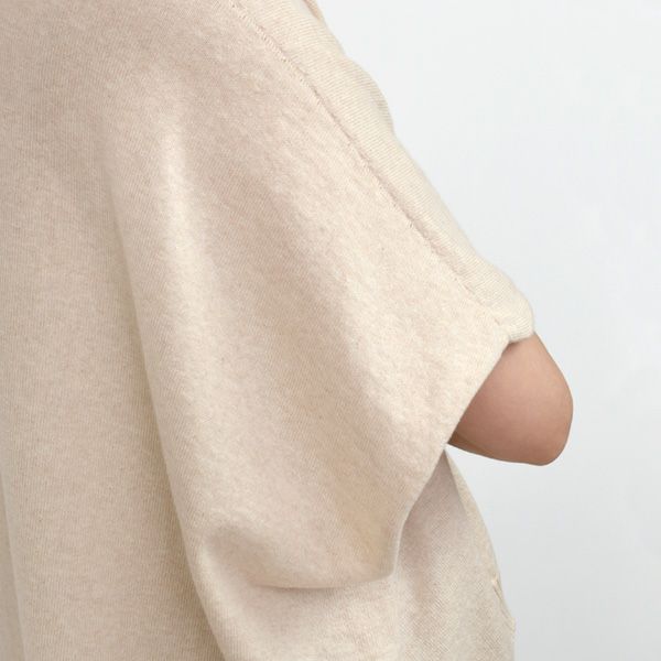 オーガニックコットン やわらか杢　無縫製ポンチョ風ベスト