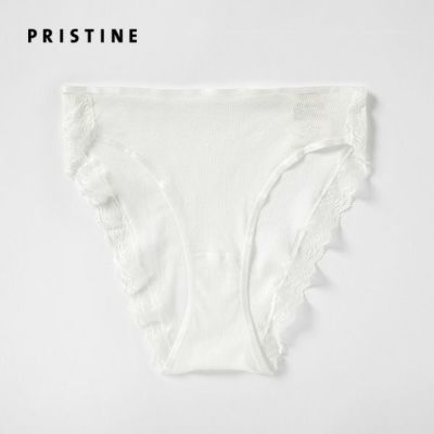 オーガニックコットン シルクレースショーツ ホワイト M