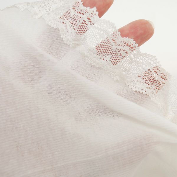 オーガニックコットン シルクレースショーツ ホワイト M