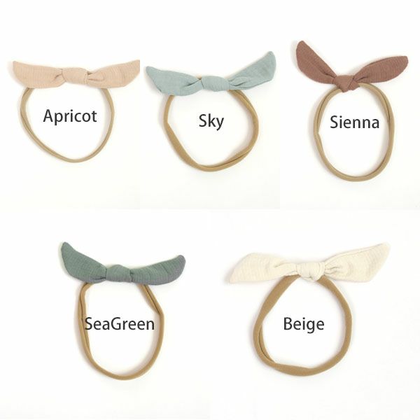 オーガニックコットン ベビーガーゼ結びヘアバンド