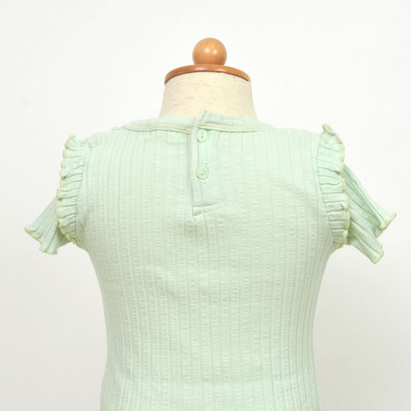 オーガニックコットン ベビーリブスラブラッフルボディスーツ(半袖)