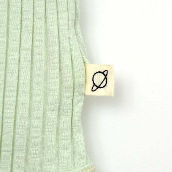 オーガニックコットン ベビーリブスラブラッフルボディスーツ(半袖)