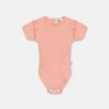 オーガニックコットン ベビーリブスラブラッフルボディスーツ(半袖)