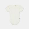 オーガニックコットン ベビーリブスラブラッフルボディスーツ(半袖)