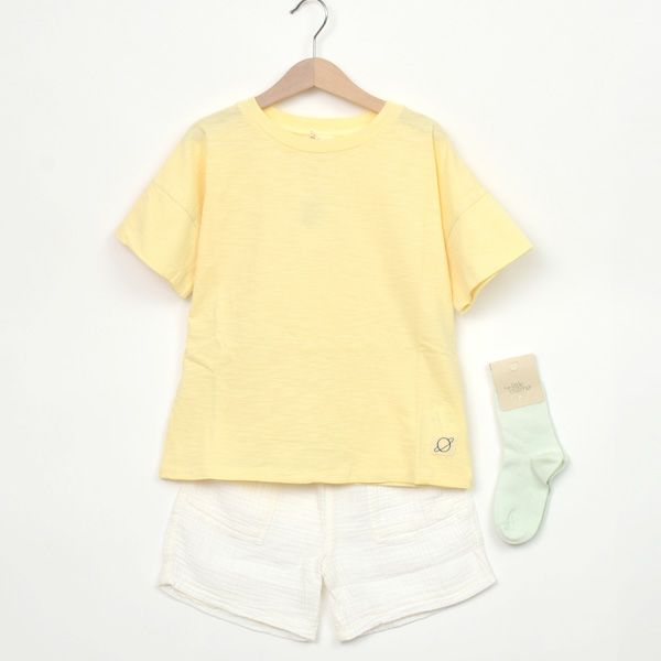 オーガニックコットン キッズスラブドロップショルダーＴシャツ(半袖)