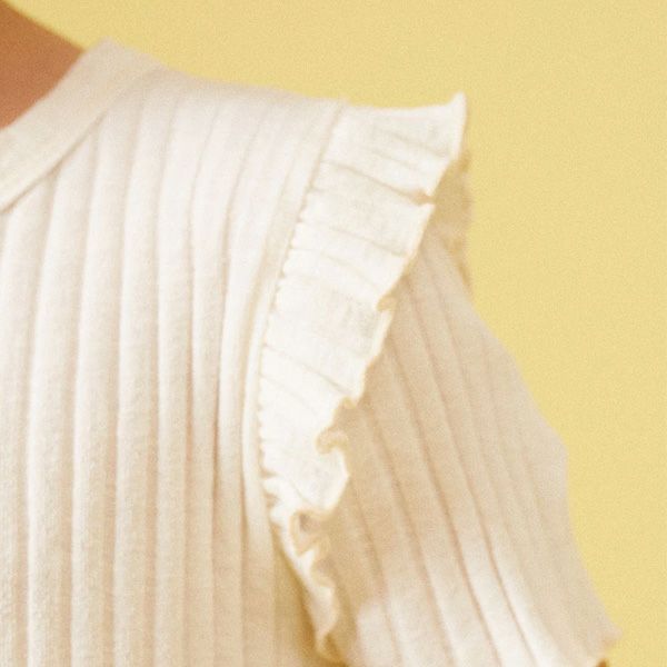 オーガニックコットン キッズリブスラブラッフルＴシャツ(半袖)