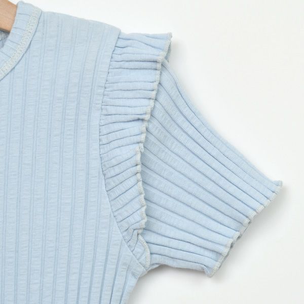 オーガニックコットン キッズリブスラブラッフルＴシャツ(半袖)