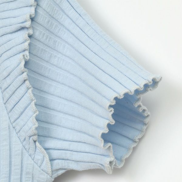 オーガニックコットン キッズリブスラブラッフルＴシャツ(半袖)