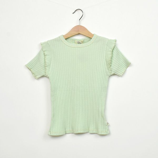オーガニックコットン キッズリブスラブラッフルＴシャツ(半袖)