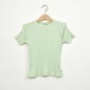 オーガニックコットン キッズリブスラブラッフルＴシャツ(半袖)