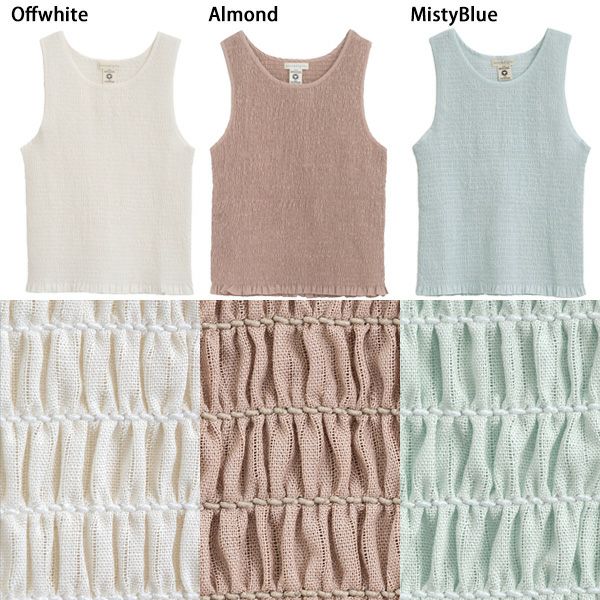 オーガニックコットン スモックノースリーブトップ